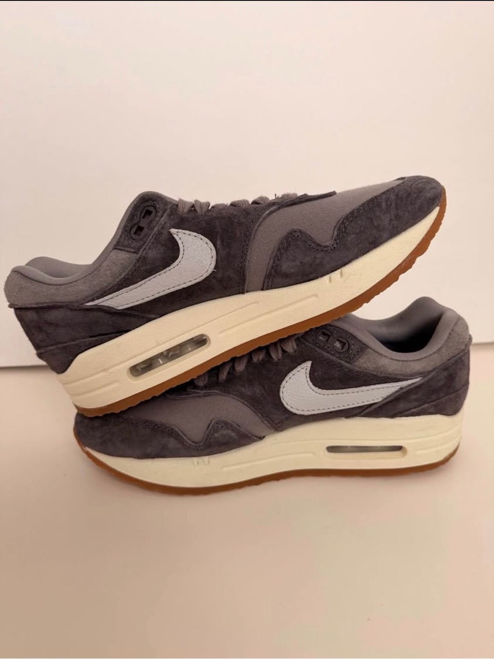 Nike Gray Suede Air Max 1 Sneakers
